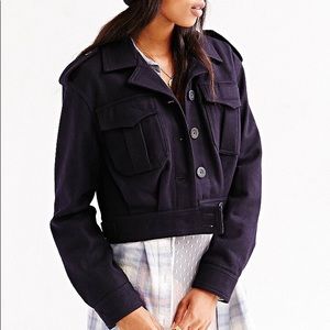 BDG. Eisenhower Navy Cropped Wool Jacket, Sz XS